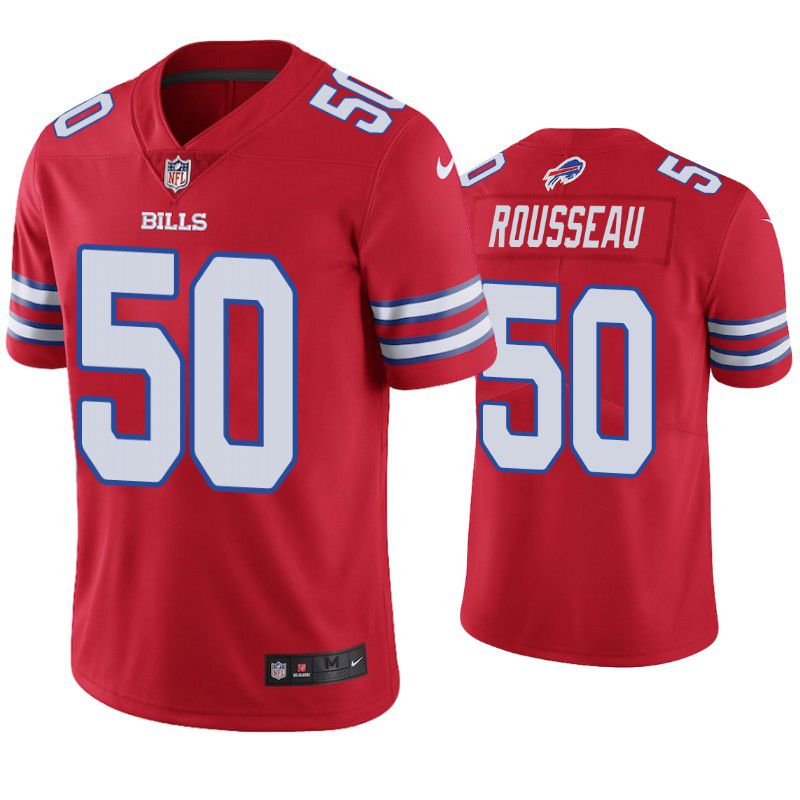 Men Buffalo Bills 50 Gregory Rousseau Nike Red Game NFL Jersey